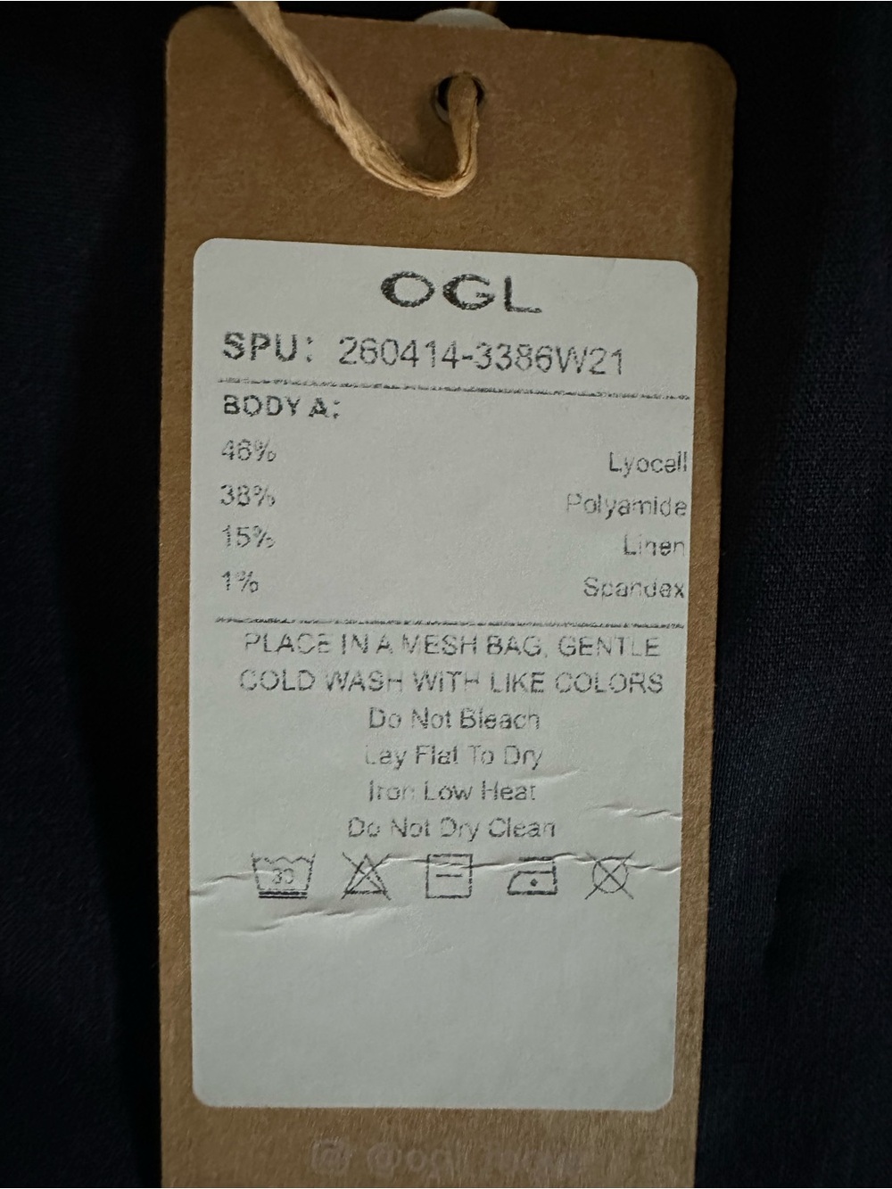 OGL Navy Side-Tie Asymmetric Sleeveless Top - Large - Picture 4 of 7